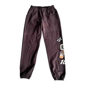 Overtime Sweatpants‎ Brown Graphic Basketball Checkered Casual Joggers Mens XL